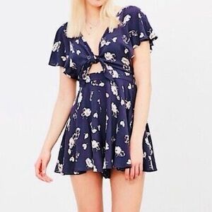 Urban Outfitters Navy Floral Romper